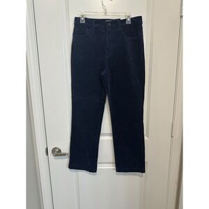 NWT LOFT High Rise Straight Leg Corduroy Pants Navy Blue Size 29 Cotton Stretch